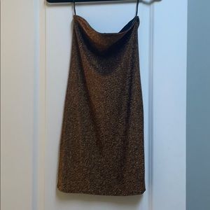 Forever 21 gold sparkle mini tube dress